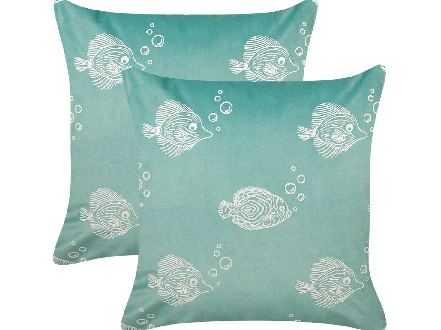 Set di 2 cuscini SOLIDAGO Velluto 45 x 45 cm Verde