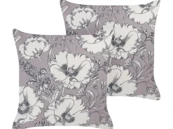 Set di 2 cuscini SOPHORA 45 x 45 cm Grigio Trama floreale