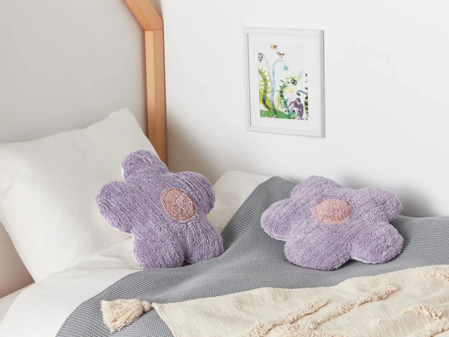 Set di 2 cuscini SORREL Cotone 30 x 30 cm Viola Fiore