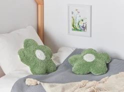 Set di 2 cuscini SORREL Cotone 30 x 30 cm Verde Fiore