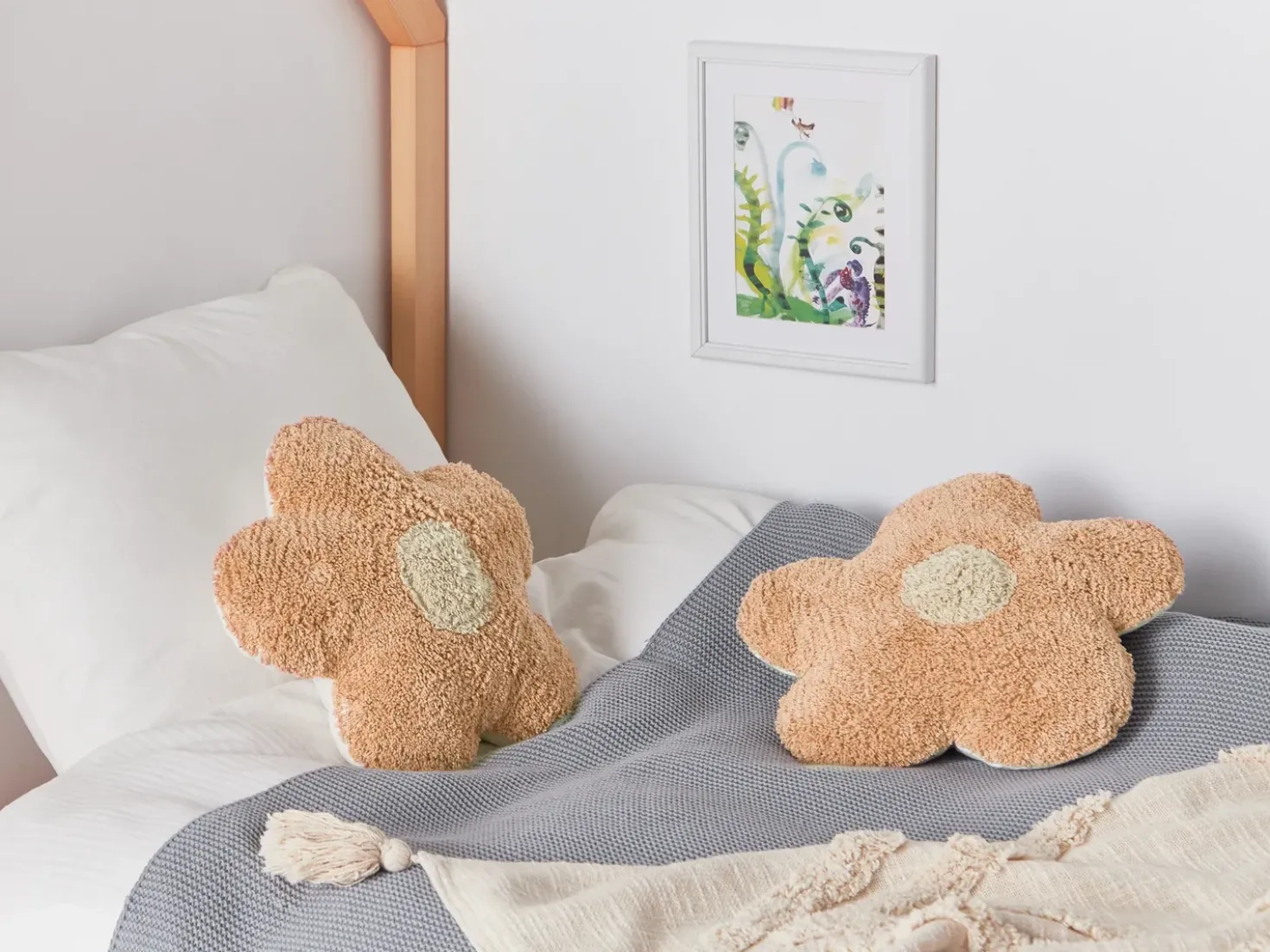 Set di 2 cuscini SORREL Cotone 30 x 30 cm Rosa pesca Fiore