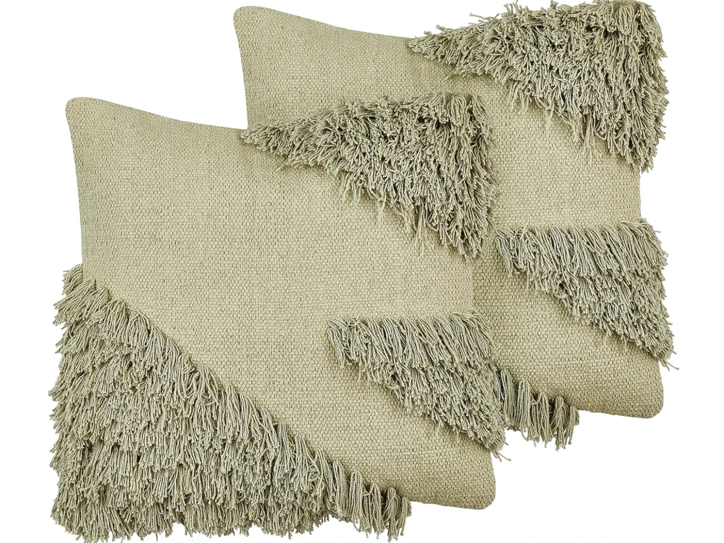 Set di 2 cuscini SOURWOOD Cotone 45 x 45 cm Verde chiaro Trama geometrica