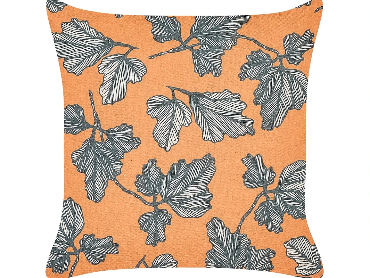Set di 2 cuscini SPIREA 45 x 45 cm Arancione Nero Trama di piante