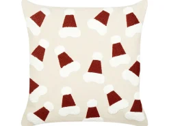 Set di 2 cuscini SUGARPLUM Cotone 45 x 45 cm Beige chiaro Modello natalizio