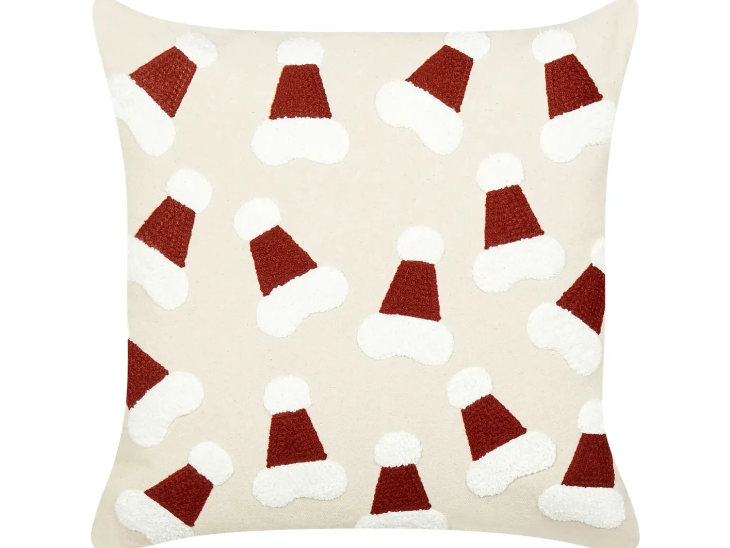 Set di 2 cuscini SUGARPLUM Cotone 45 x 45 cm Beige chiaro Modello natalizio