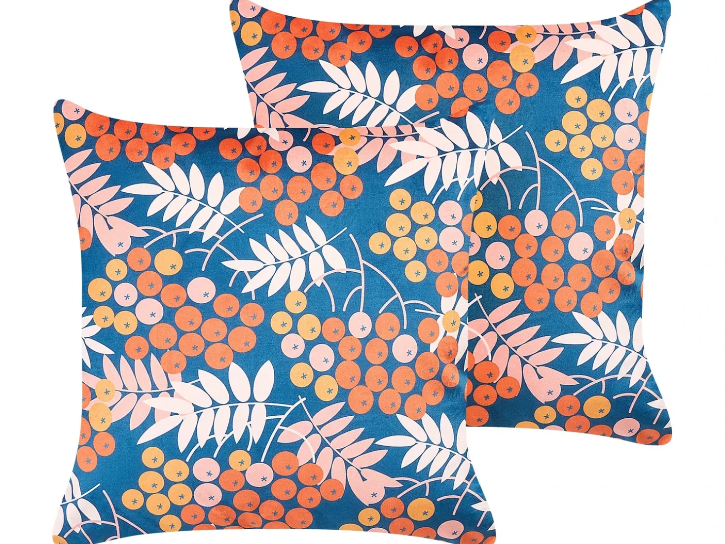 Set di 2 cuscini SUMAC Velluto 45 x 45 cm Multicolore Trama di piante