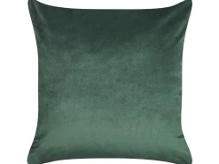 Set di 2 cuscini SUNFLOWER Velluto 45 x 45 cm Verde scuro Trama di piante