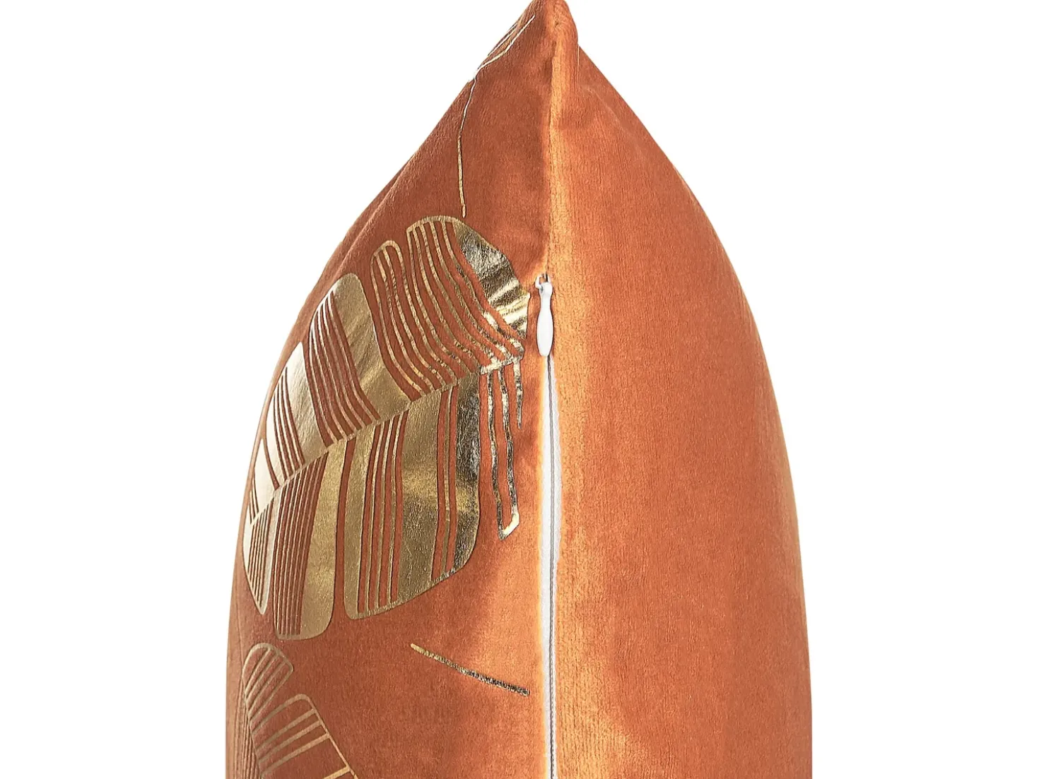Set di 2 cuscini SUNFLOWER Velluto 45 x 45 cm Arancione Trama di piante