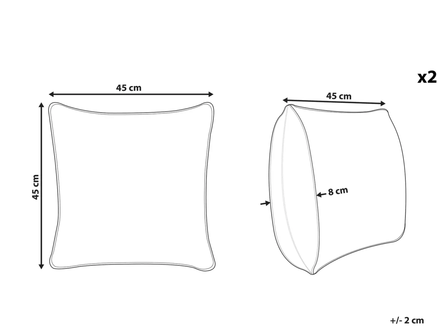 Set di 2 cuscini SWEETENER Velluto 45 x 45 cm Grigio