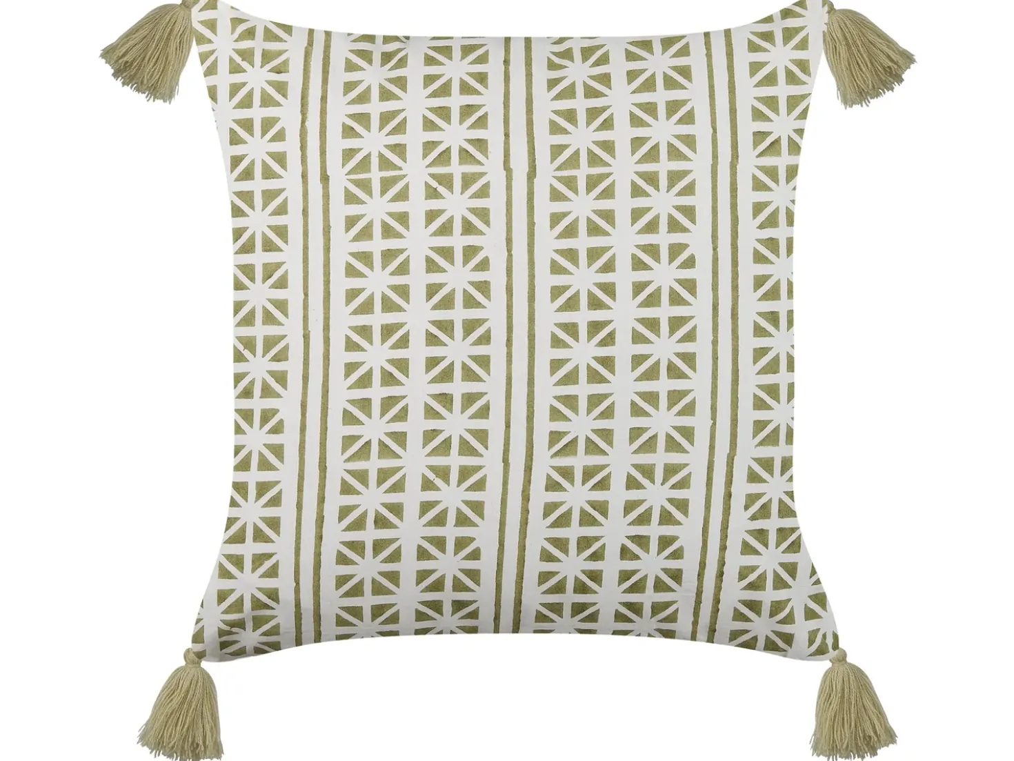 Set di 2 cuscini SYRINGA Cotone 45 x 45 cm Verde Trama geometrica