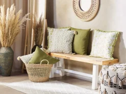 Set di 2 cuscini SYRINGA Cotone 45 x 45 cm Verde Trama geometrica