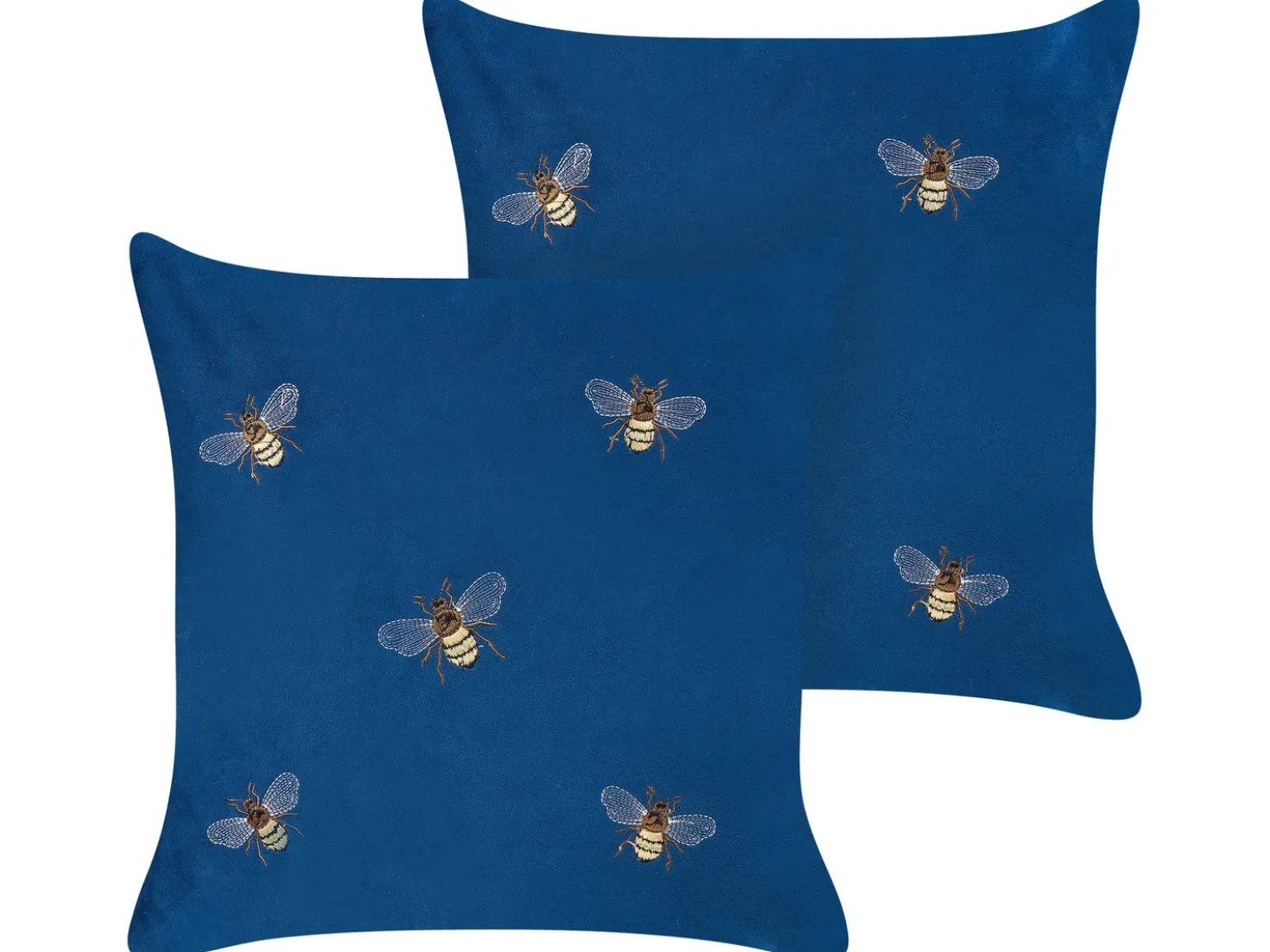 Set di 2 cuscini TALINUM Velluto 45 x 45 cm Blu Trama animale