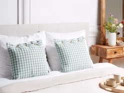 Set di 2 cuscini TALYA 45 x 45 cm Verde menta Trama a scacchi