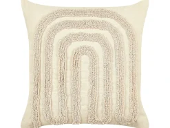 Set di 2 cuscini TATSOI Cotone 45 x 45 cm Beige Trama geometrica