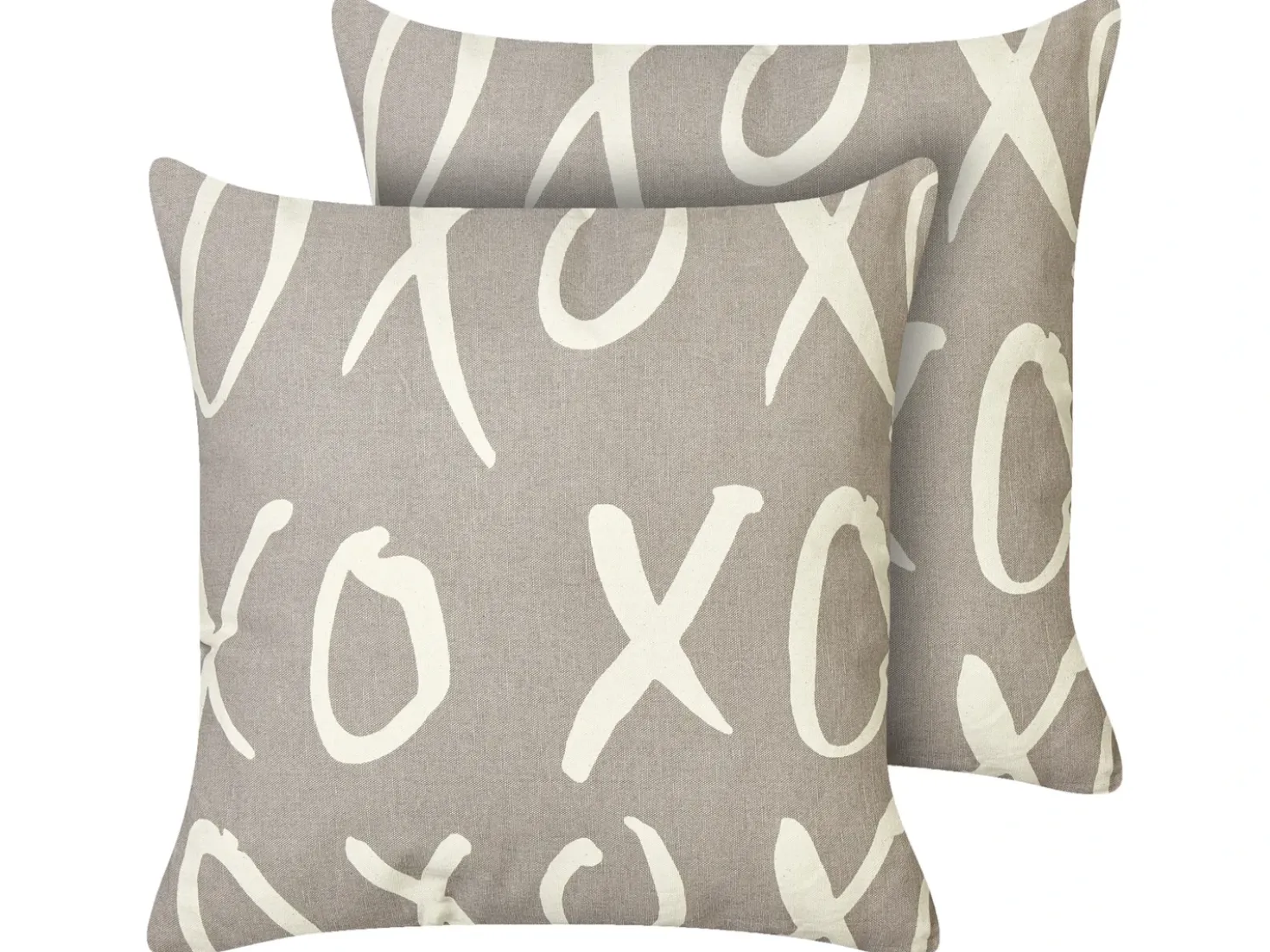 Set di 2 cuscini TELOPEA Cotone 45 x 45 cm Grigio Scritta