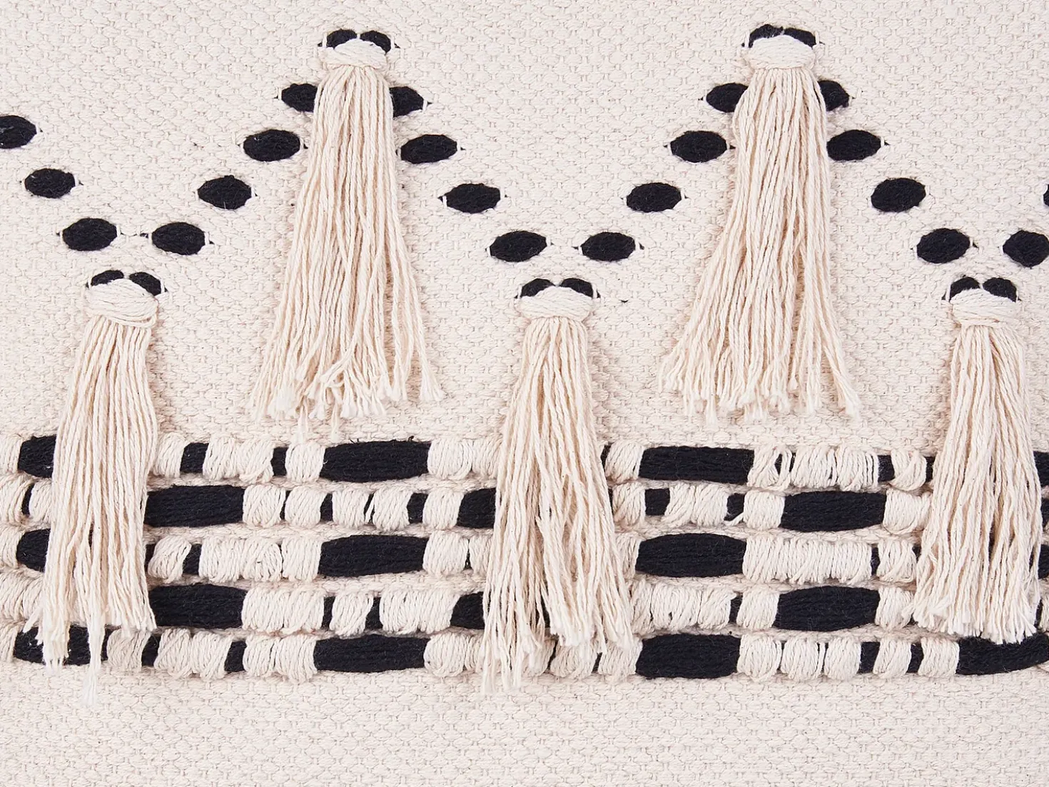 Set di 2 cuscini THONDI Cotone 45 x 45 cm Beige A strisce