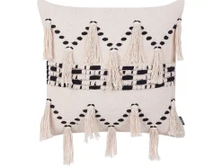 Set di 2 cuscini THONDI Cotone 45 x 45 cm Beige A strisce