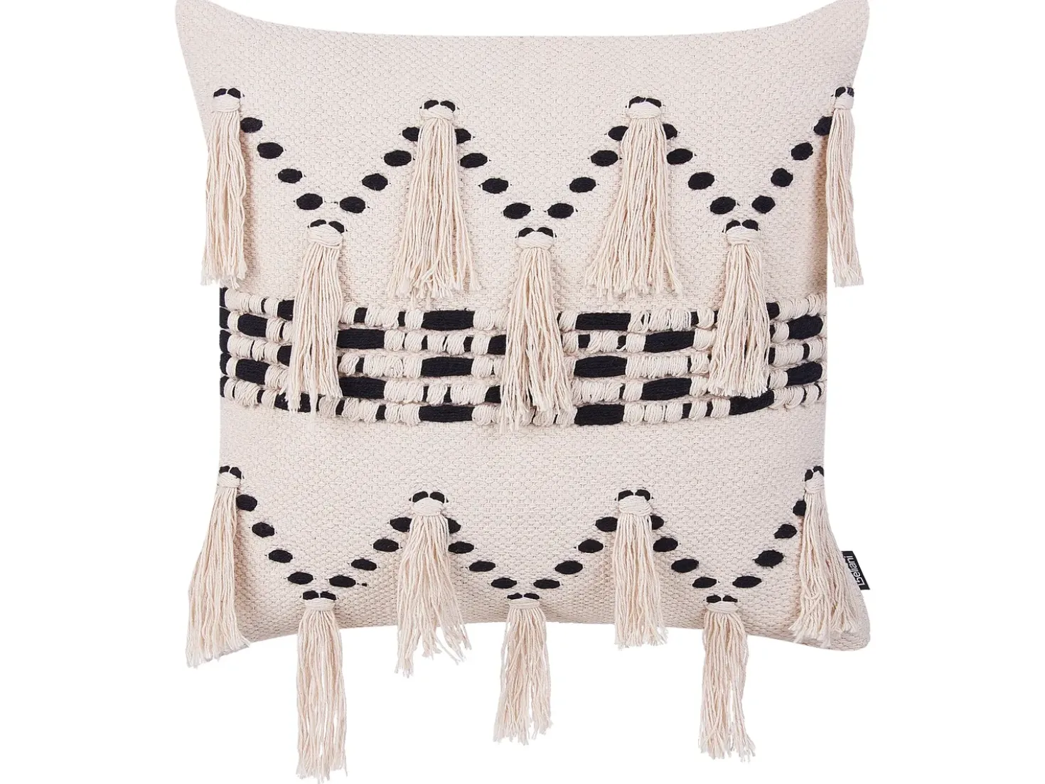 Set di 2 cuscini THONDI Cotone 45 x 45 cm Beige A strisce