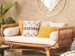 Set di 2 cuscini THONDI Cotone 45 x 45 cm Beige A strisce