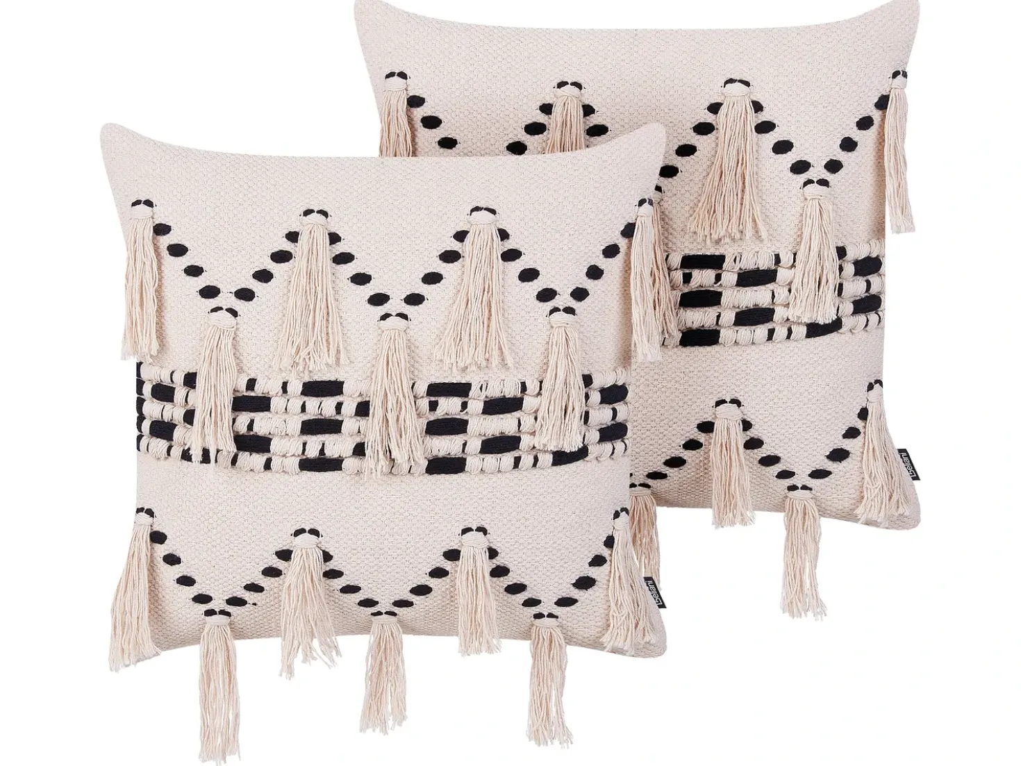 Set di 2 cuscini THONDI Cotone 45 x 45 cm Beige A strisce