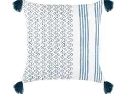 Set di 2 cuscini TILIA Cotone 45 x 45 cm Blu Trama geometrica