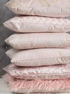 Set di 2 cuscini TITHONIA 45 x 45 cm Rosa Trama Chevron