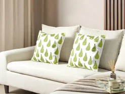 Set di 2 cuscini TRACHELIUM 45 x 45 cm Verde Trama di piante