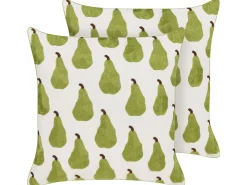 Set di 2 cuscini TRACHELIUM 45 x 45 cm Verde Trama di piante