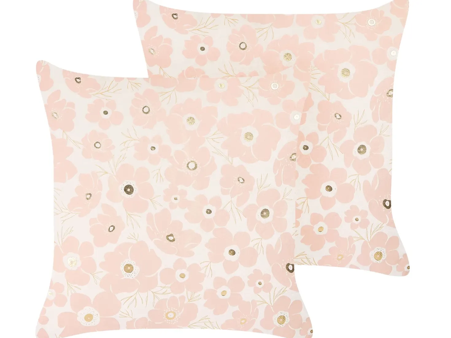 Set di 2 cuscini TRITELEIA Velluto 45 x 45 cm Rosa Trama floreale