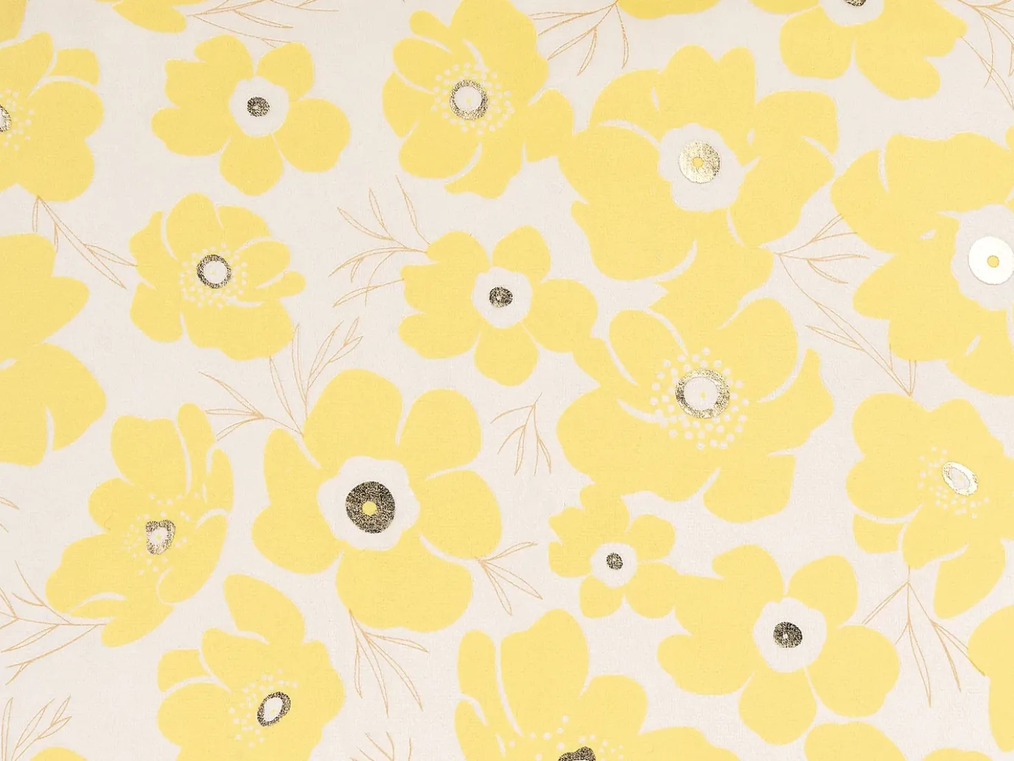 Set di 2 cuscini TRITELEIA Velluto 45 x 45 cm Giallo Trama floreale
