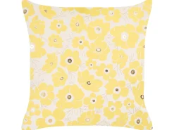 Set di 2 cuscini TRITELEIA Velluto 45 x 45 cm Giallo Trama floreale