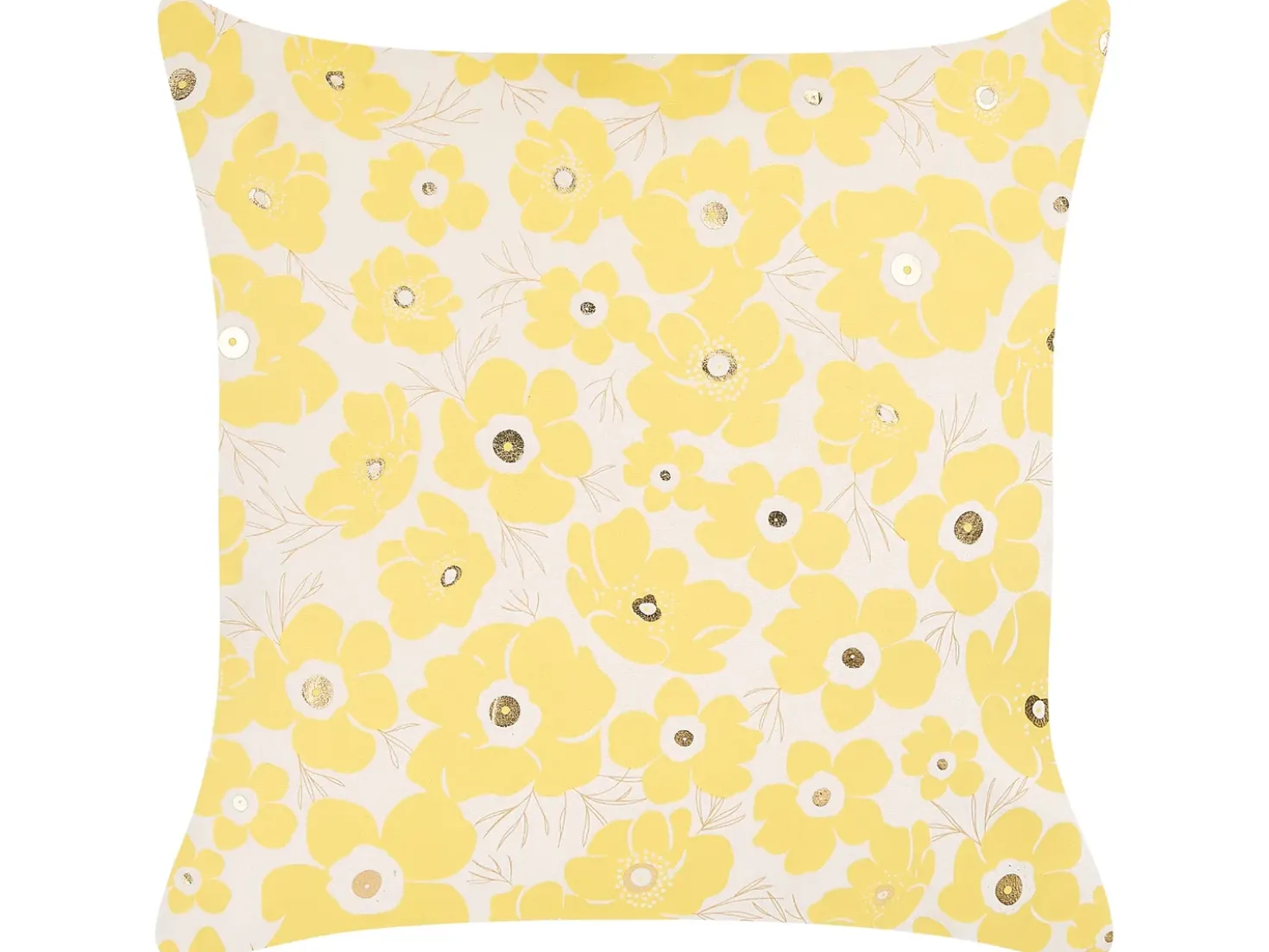 Set di 2 cuscini TRITELEIA Velluto 45 x 45 cm Giallo Trama floreale