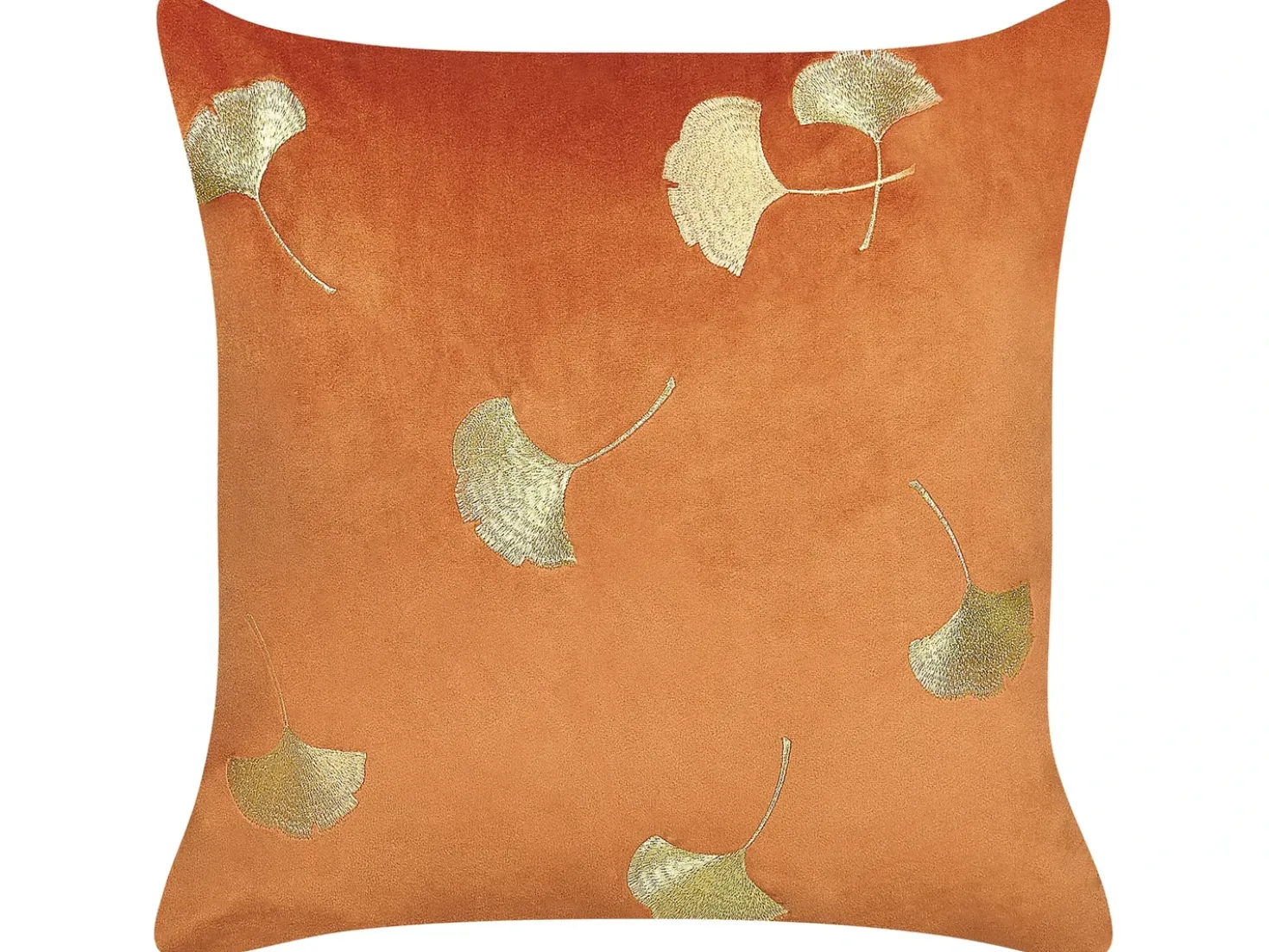 Set di 2 cuscini TULIP Velluto 45 x 45 cm Arancione Trama di piante
