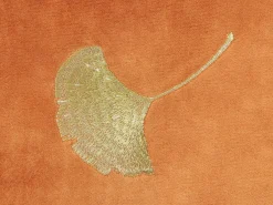 Set di 2 cuscini TULIP Velluto 45 x 45 cm Arancione Trama di piante