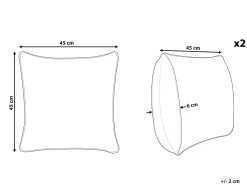Set di 2 cuscini TULIPA 45 x 45 cm Tortora
