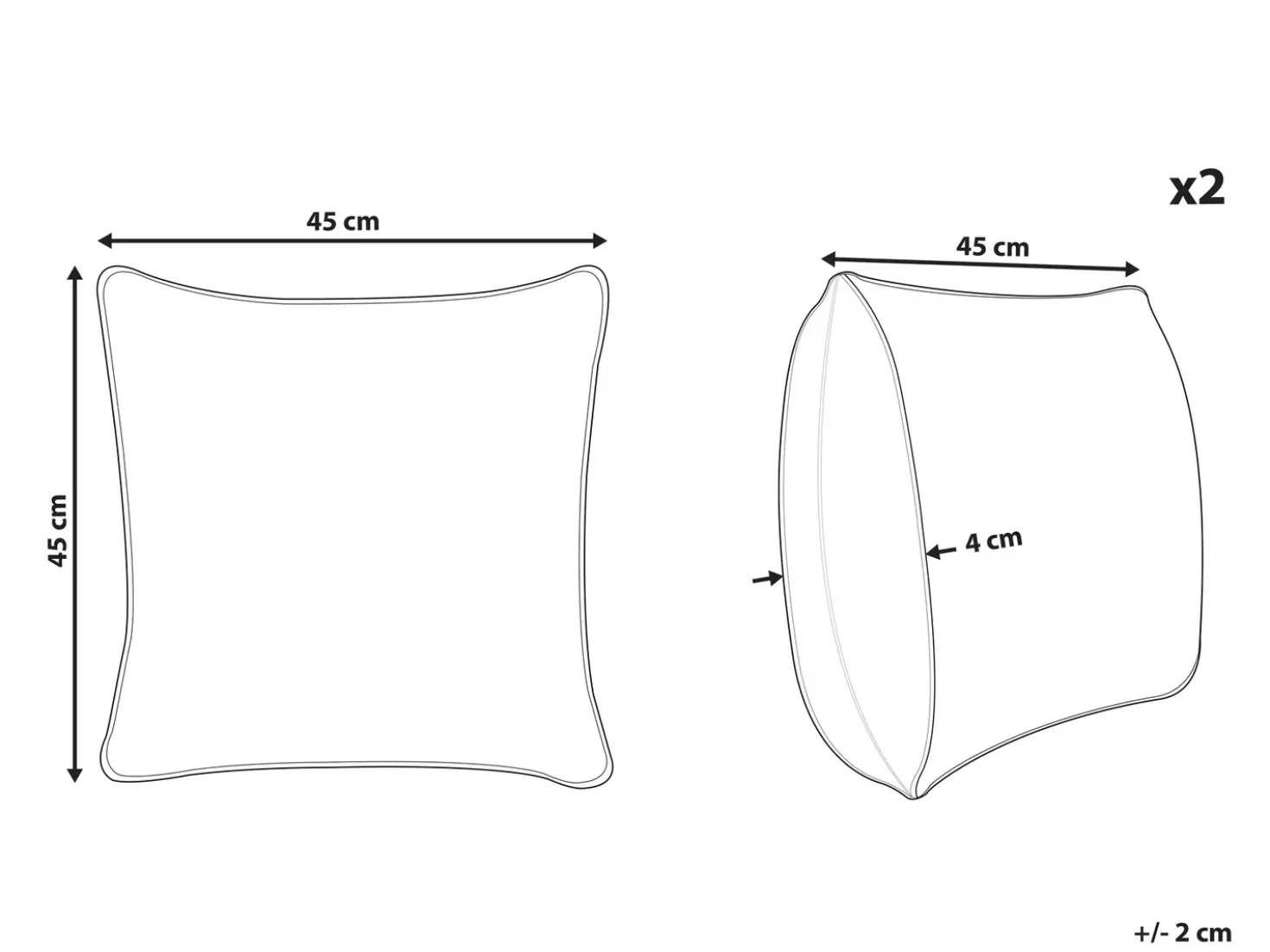 Set di 2 cuscini TWEEDIA Cotone 45 x 45 cm Bianco