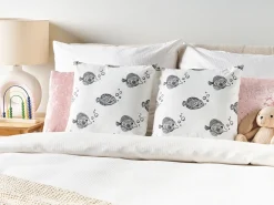 Set di 2 cuscini TWEEDIA Cotone 45 x 45 cm Bianco