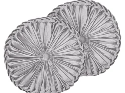 Set di 2 cuscini UDALA Velluto 40 x 40 cm Grigio Tinta unita