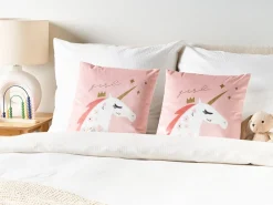 Set di 2 cuscini UNIOLA Velluto 45 x 45 cm Rosa
