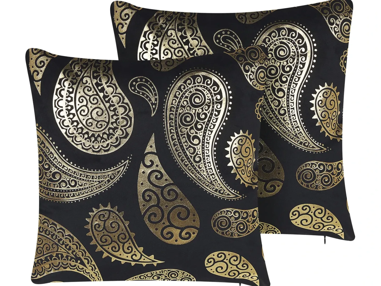 Set di 2 cuscini URSINIA Velluto 45 x 45 cm Oro Trama orientale