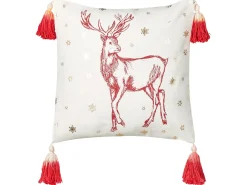 Set di 2 cuscini VALLOTA Cotone 45 x 45 cm Bianco Modello natalizio