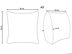 Set di 2 cuscini VALLOTA Cotone 45 x 45 cm Bianco Modello natalizio