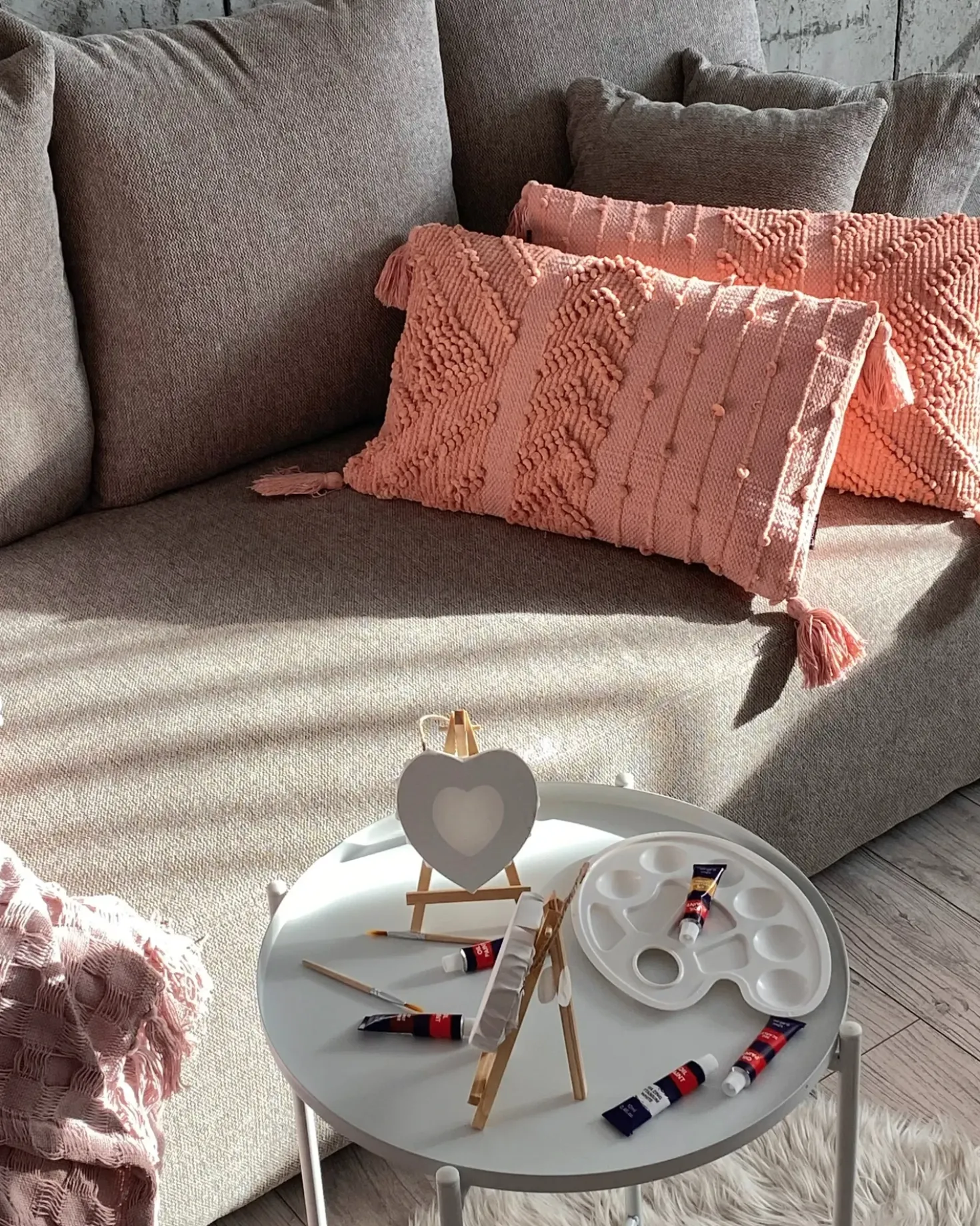 Set di 2 cuscini VALVARIA Cotone 30 x 50 cm Rosa pesca Trama Chevron