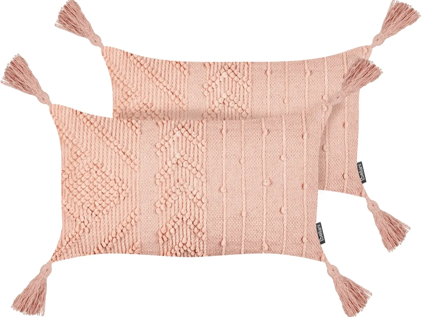 Set di 2 cuscini VALVARIA Cotone 30 x 50 cm Rosa pesca Trama Chevron