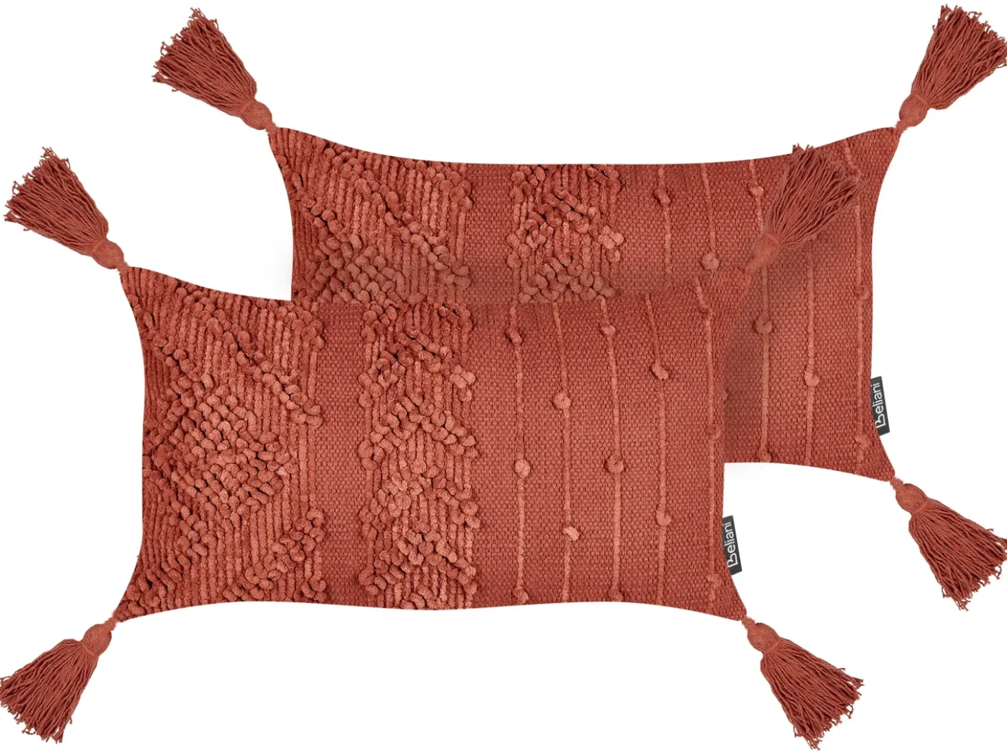 Set di 2 cuscini VALVARIA Cotone 30 x 50 cm Rosso Trama Chevron