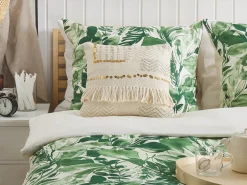Set di 2 cuscini VAYALI Cotone 45 x 45 cm Beige A strisce