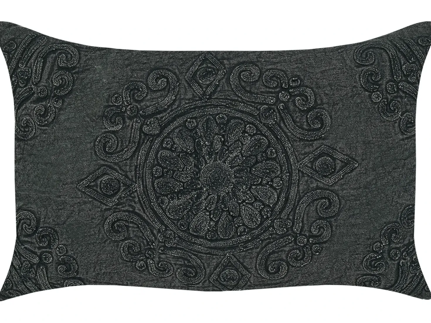 Set di 2 cuscini VELOOR Cotone 30 x 50 cm Grigio scuro Trama orientale