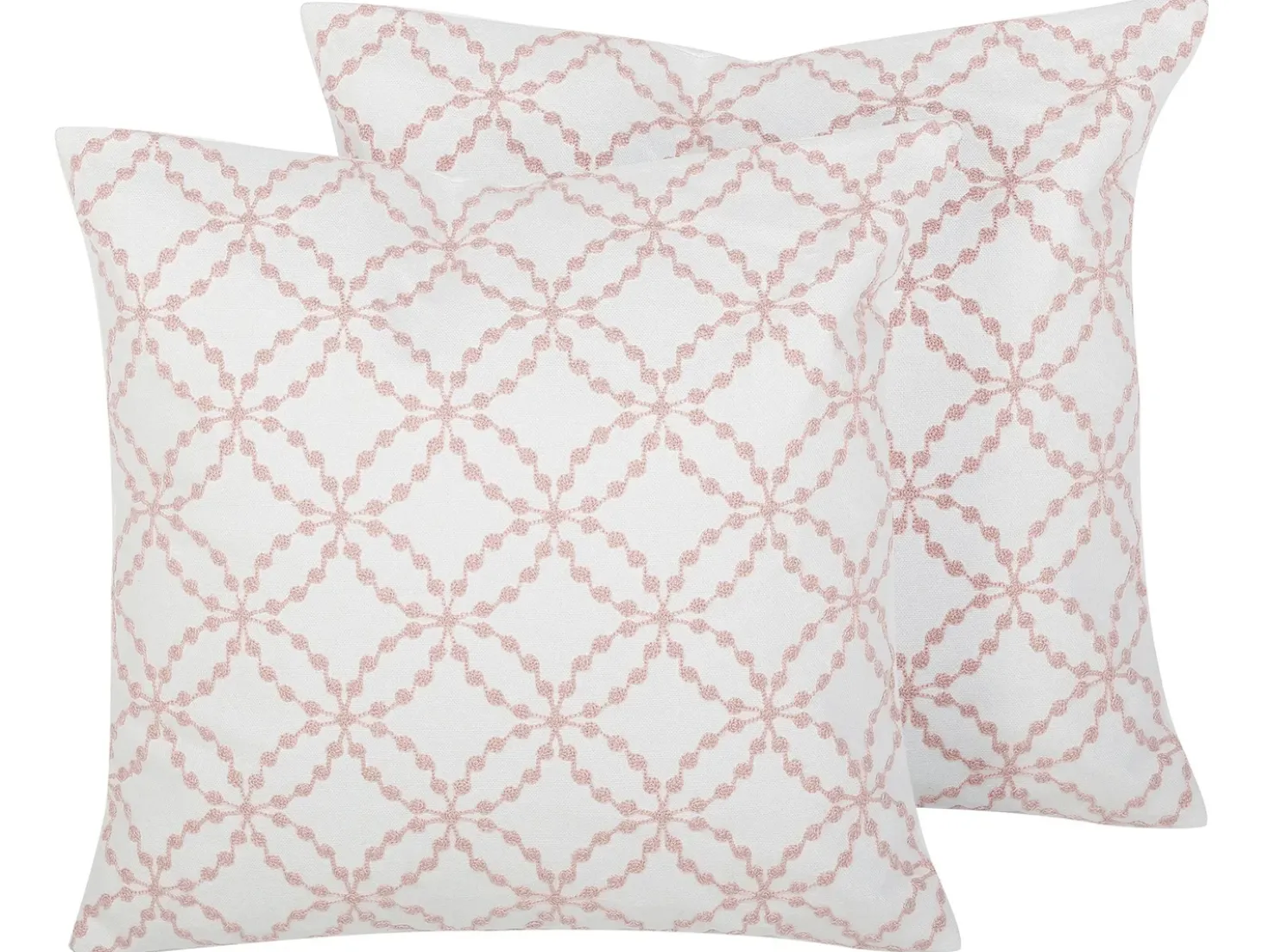Set di 2 cuscini VERBENA Cotone 45 x 45 cm Rosa Trama geometrica