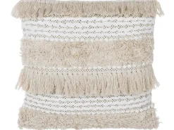 Set di 2 cuscini VILLUR Cotone 45 x 45 cm Beige A strisce