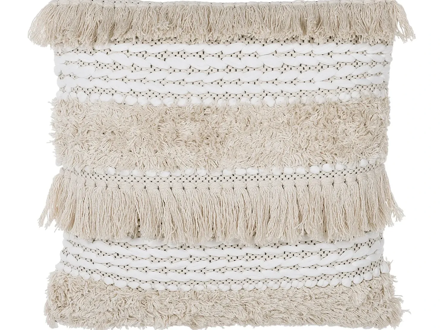 Set di 2 cuscini VILLUR Cotone 45 x 45 cm Beige A strisce